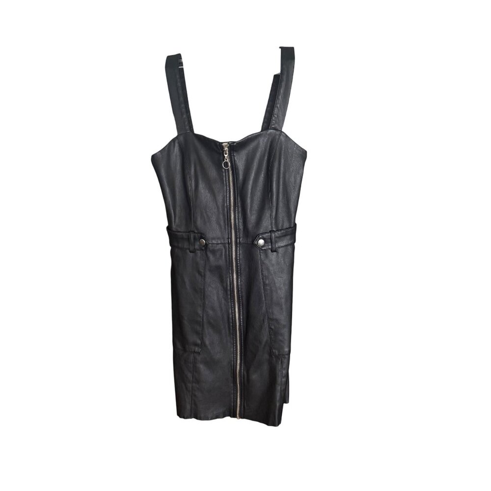 O’stin Studio Black Faux Leather Mini Dress Size XS